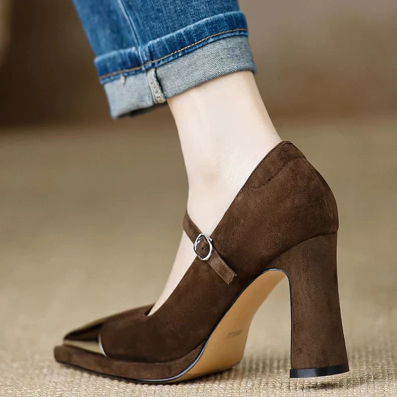 Elise | Mary Jane Pumps with Cap Toe