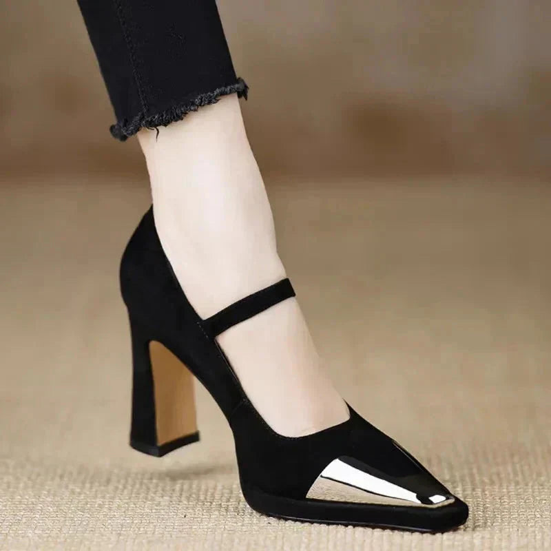 Elise | Mary Jane Pumps with Cap Toe