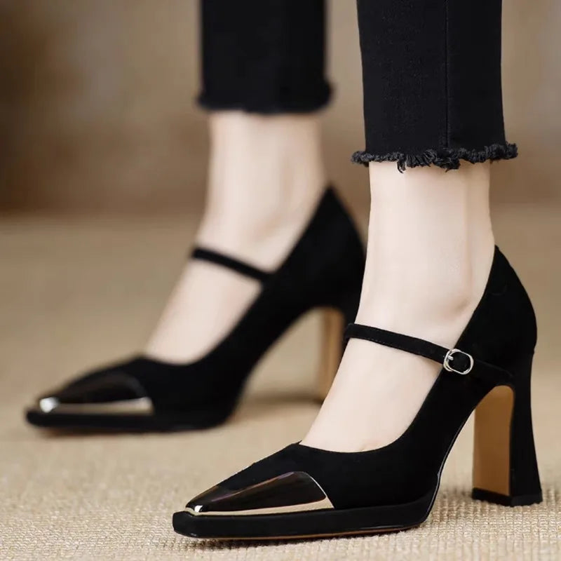 Elise | Mary Jane Pumps with Cap Toe