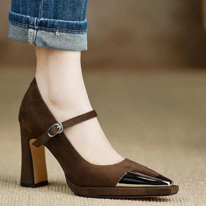 Elise | Mary Jane Pumps with Cap Toe