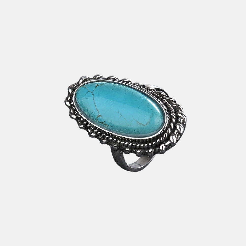 Elowyn | Statement Oval Ring with Stone Center