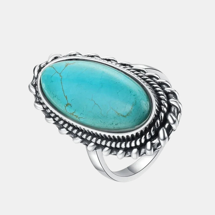 Elowyn | Statement Oval Ring with Stone Center
