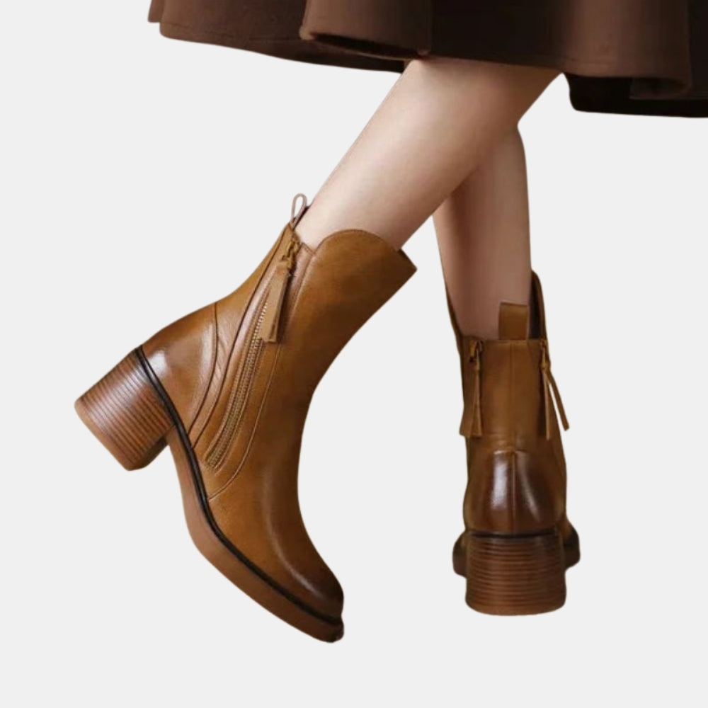 Elvie | Classic Ankle Boots with Side Zipper
