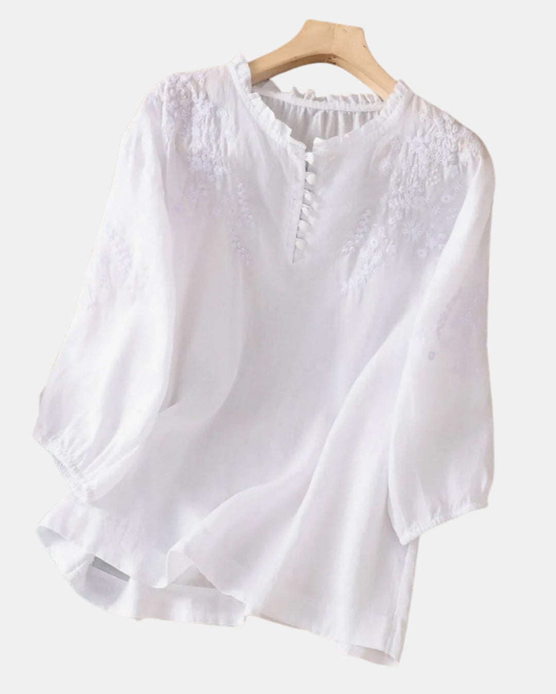 Elyndora | Embroidered Button Front Blouse
