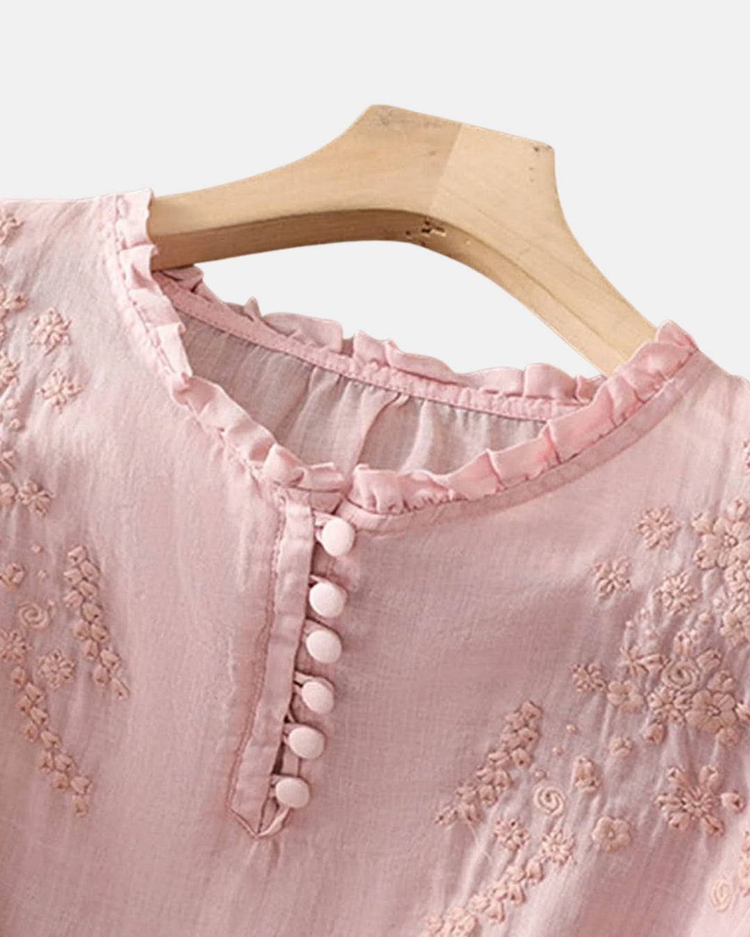 Elyndora | Embroidered Button Front Blouse