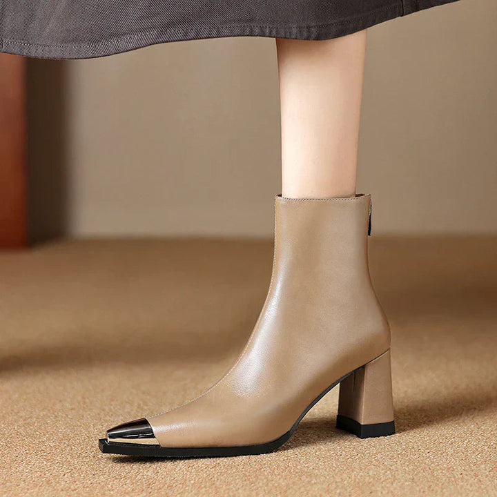 Eman | Modern Ankle Boots with Sculpted Heel Detail