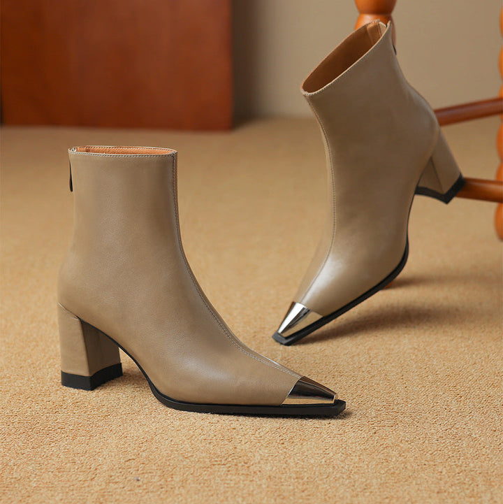 Eman | Modern Ankle Boots with Sculpted Heel Detail