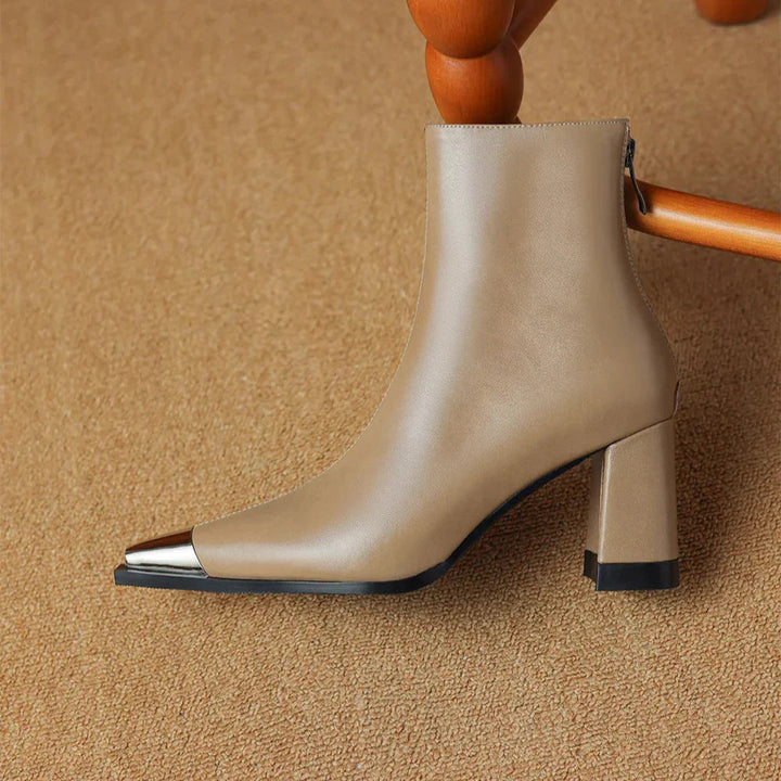 Eman | Modern Ankle Boots with Sculpted Heel Detail