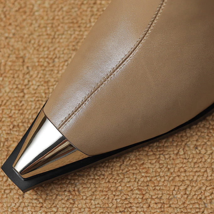 Eman | Modern Ankle Boots with Sculpted Heel Detail