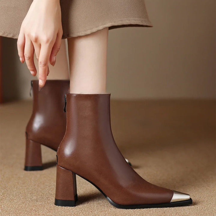 Eman | Modern Ankle Boots with Sculpted Heel Detail