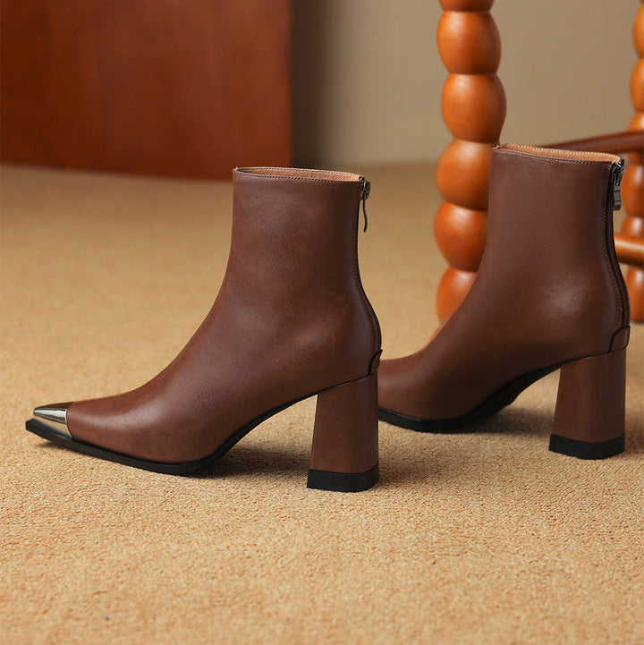 Eman | Modern Ankle Boots with Sculpted Heel Detail