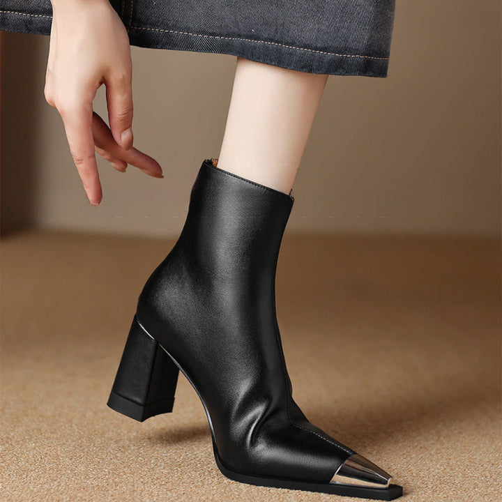 Eman | Modern Ankle Boots with Sculpted Heel Detail