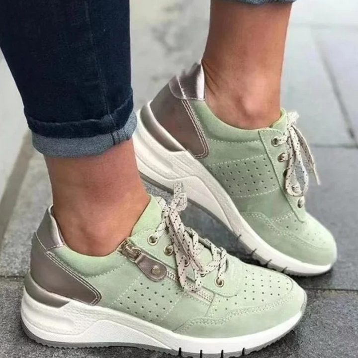 Erica | Casual Lace Up Sneakers with Perforated Detail