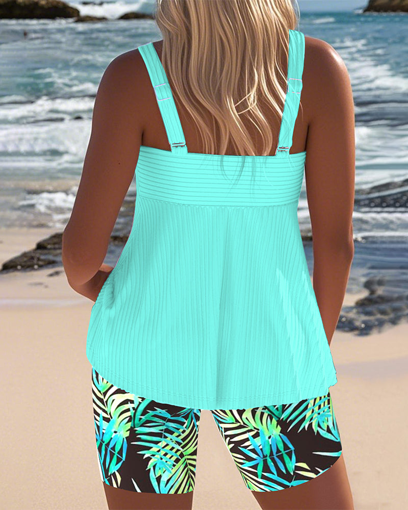 Erica | Ribbed Tankini Set with Twist Front