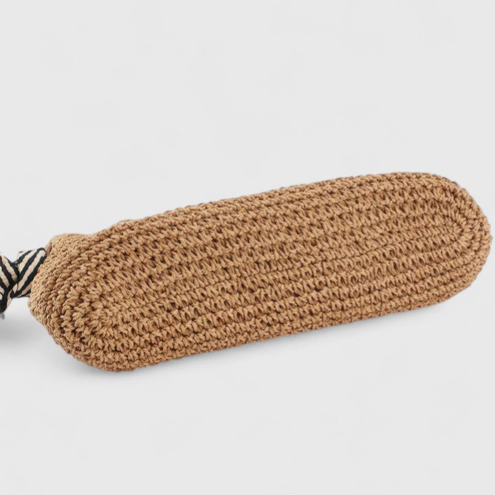 Etheline | Woven Shoulder Bag with Patterned Straps