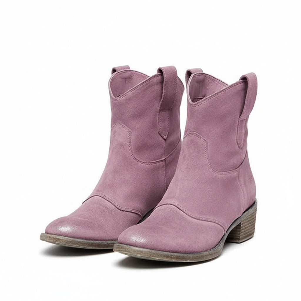 Etta | Western-Inspired Ankle Boots with Low Heel
