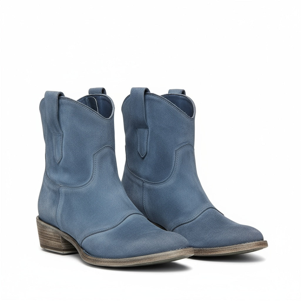 Etta | Western-Inspired Ankle Boots with Low Heel