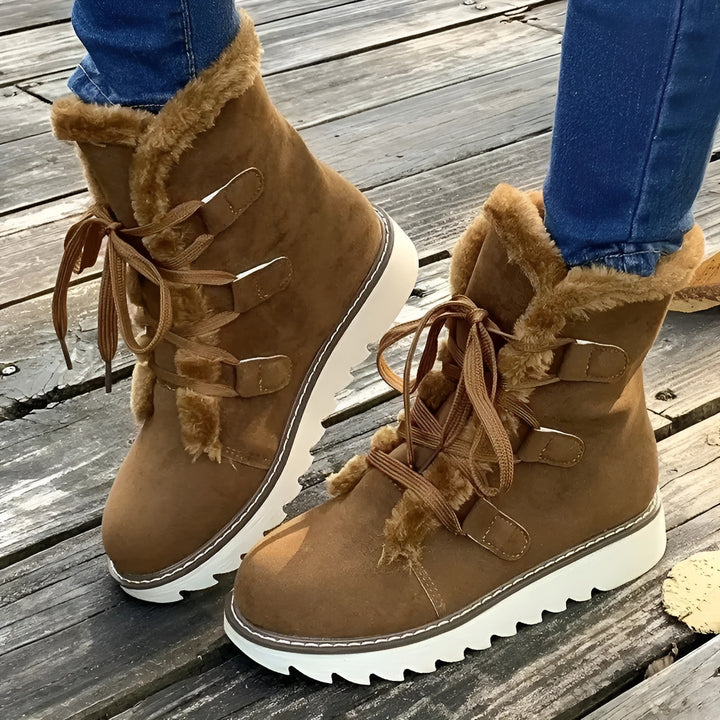 Fae | Lace Up Winter Boots with Plush Lining