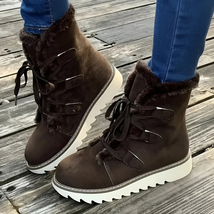 Fae | Lace Up Winter Boots with Plush Lining
