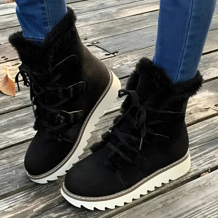 Fae | Lace Up Winter Boots with Plush Lining