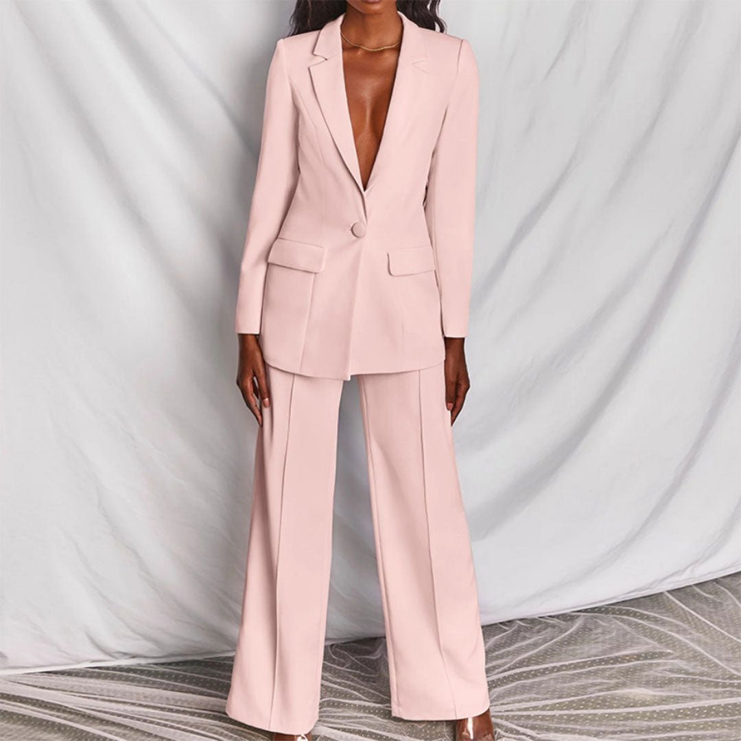 Farrah | Structured Blazer and Wide Leg Pants Set
