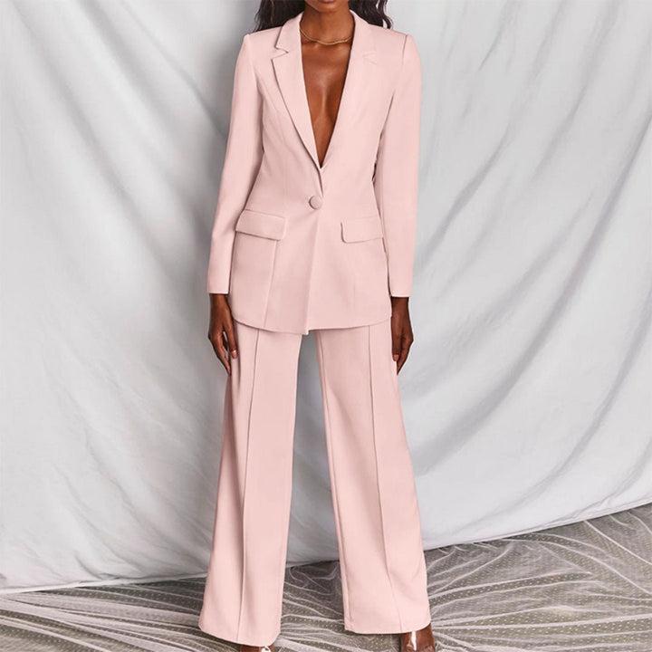 Farrah | Structured Blazer and Wide Leg Pants Set
