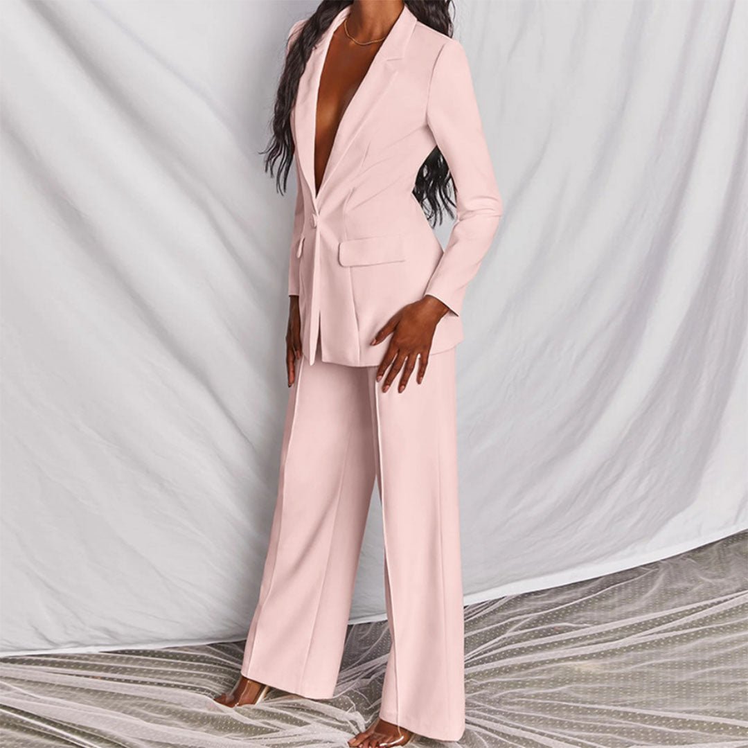 Farrah | Structured Blazer and Wide Leg Pants Set