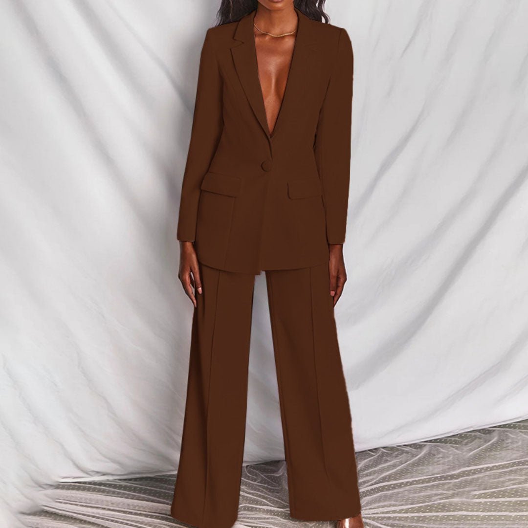 Farrah | Structured Blazer and Wide Leg Pants Set