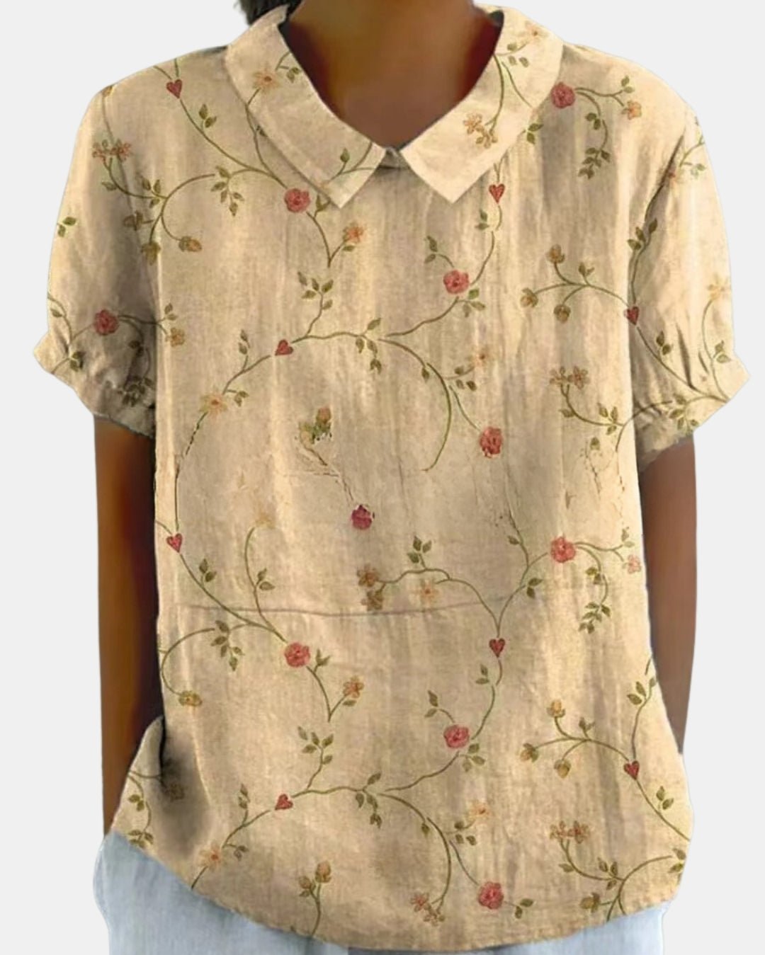 Faryvessa | Floral Print Collared Blouse