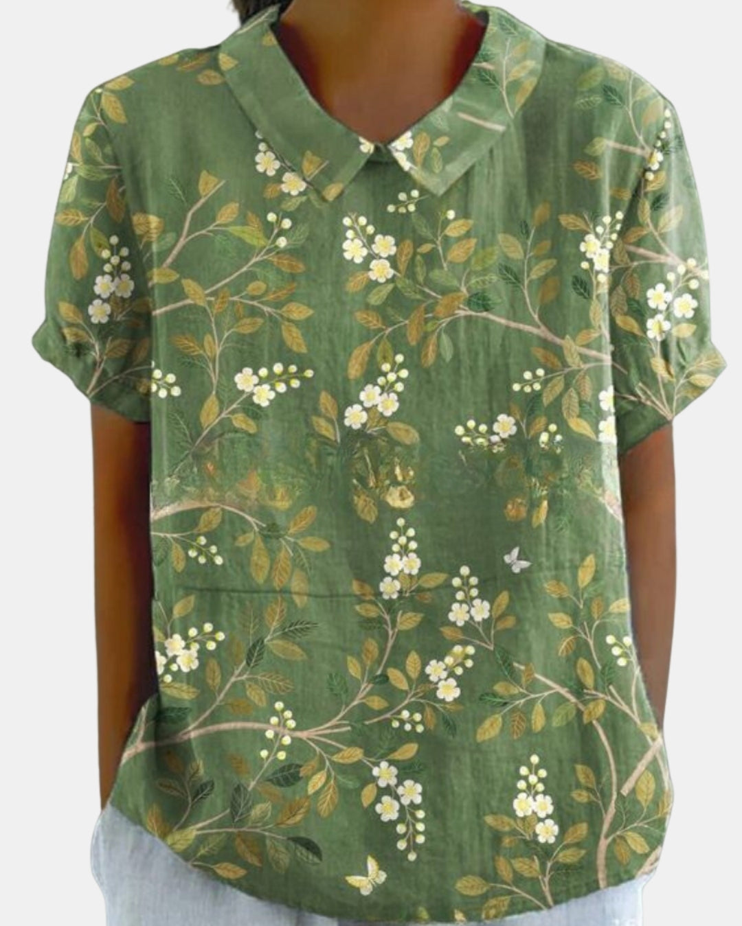 Faryvessa | Floral Print Collared Blouse