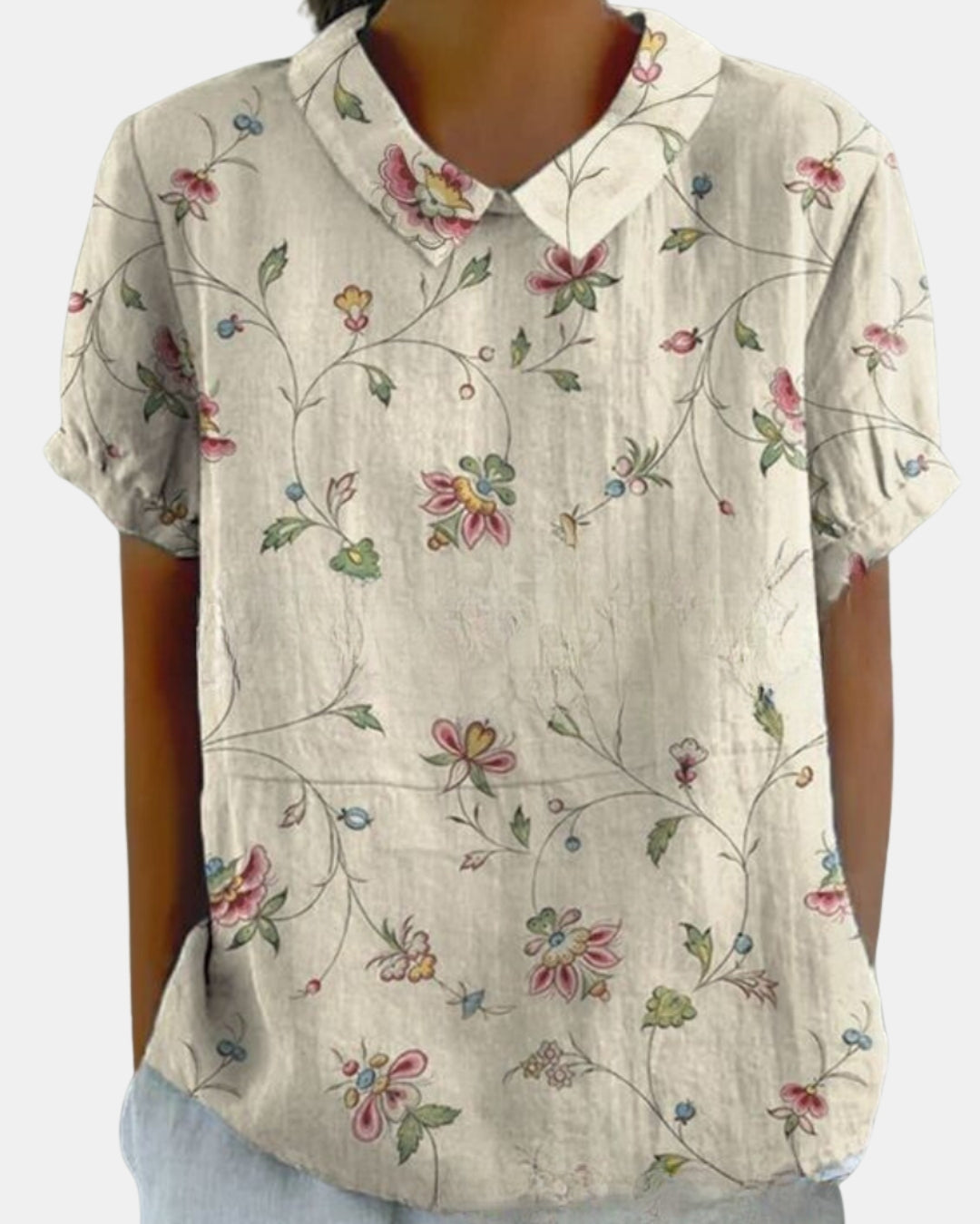 Faryvessa | Floral Print Collared Blouse