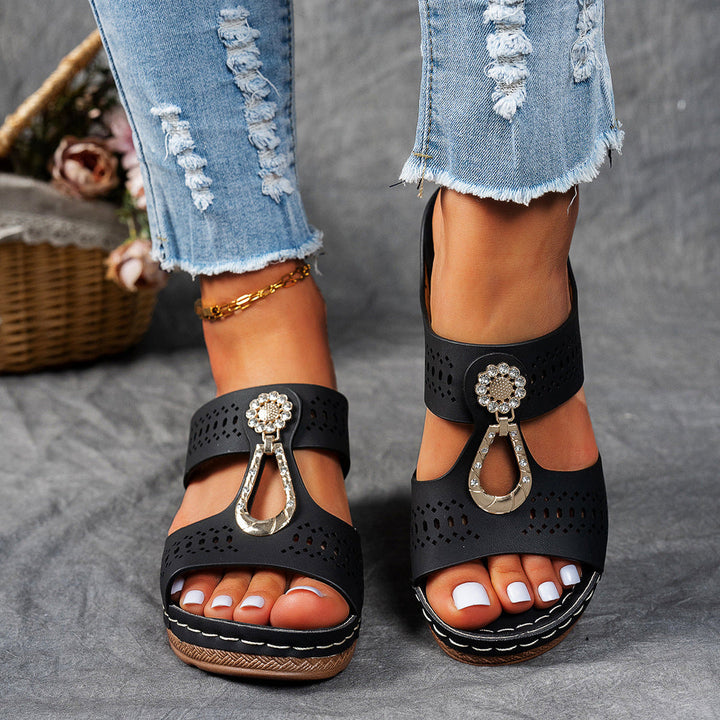 Finley | Rhinestone Block Heel Sandals