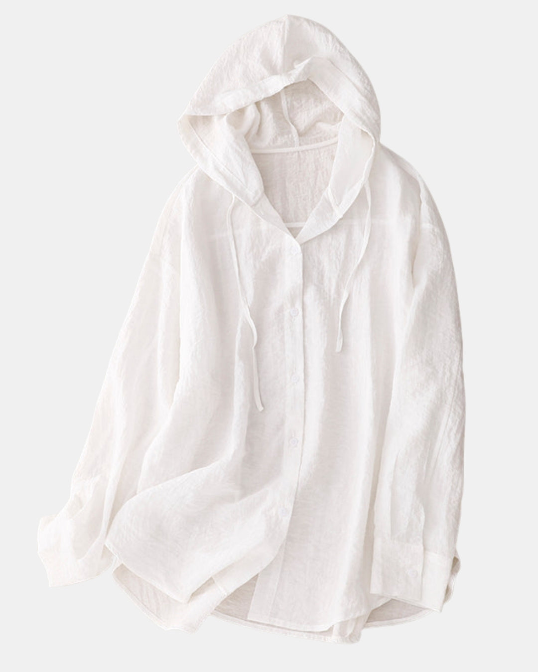 Finora | Hooded Button Front Shirt with Long Sleeves