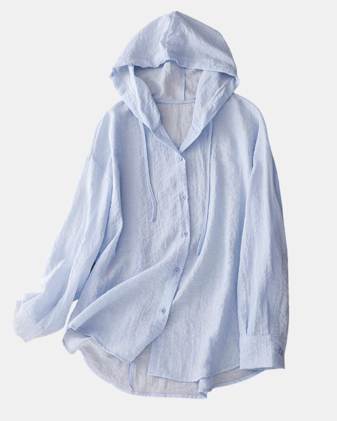 Finora | Hooded Button Front Shirt with Long Sleeves