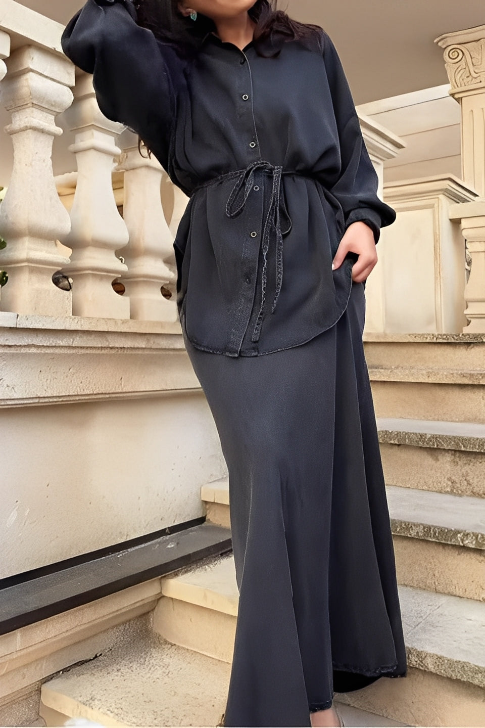 Florence | Button-Up Shirt and Midi Skirt Set