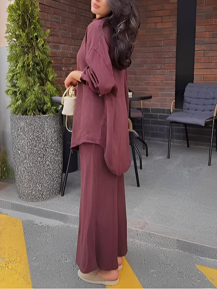 Florence | Button-Up Shirt and Midi Skirt Set