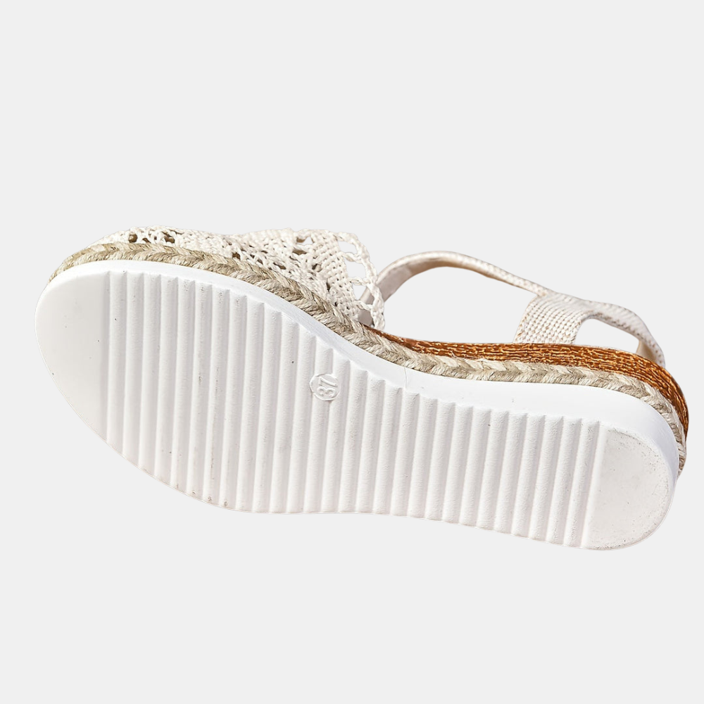 Floretta | Platform Espadrille Sandals with Crochet Upper