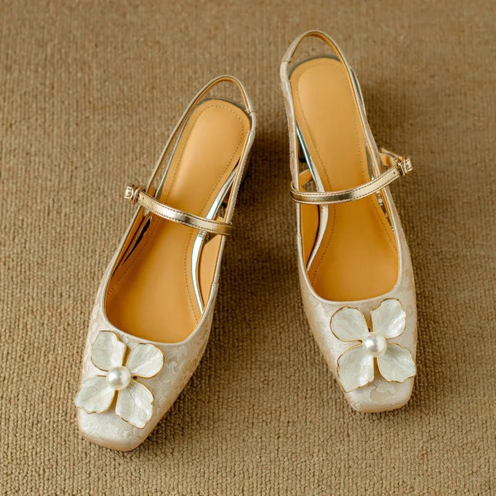 Florine | Floral Slingback Block Heel