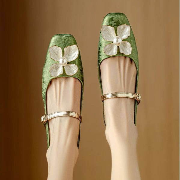 Florine | Floral Slingback Block Heel