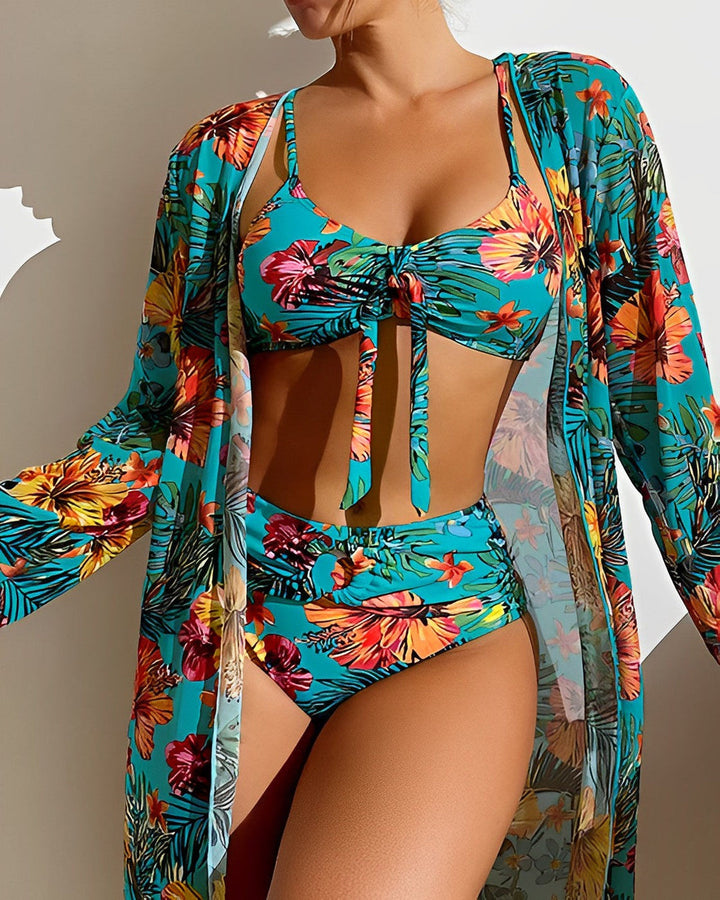 Francine | Three Piece Bikini Set with Cover Up