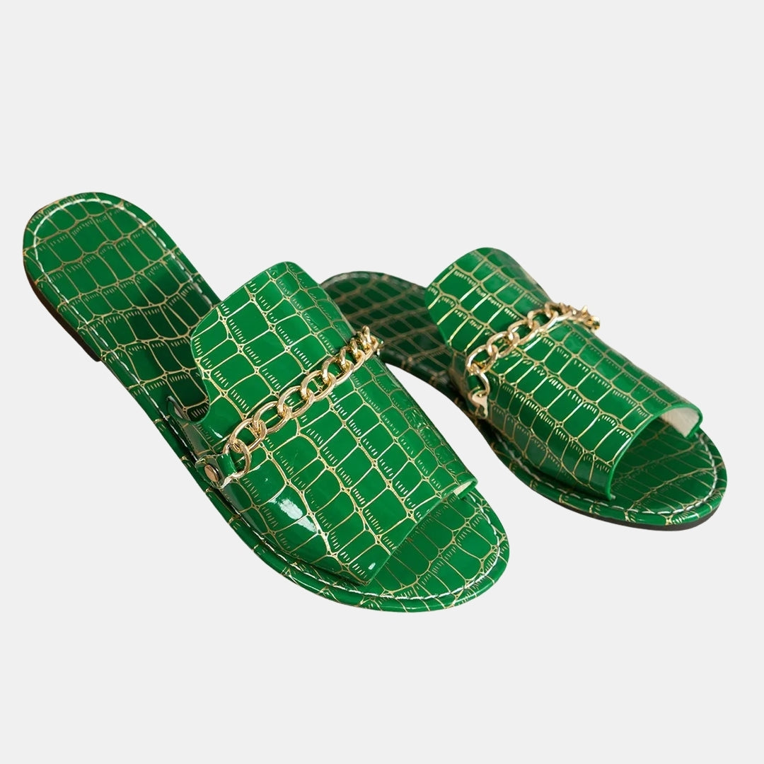 Galadriel | Chic Slide Sandals with Chain Detail
