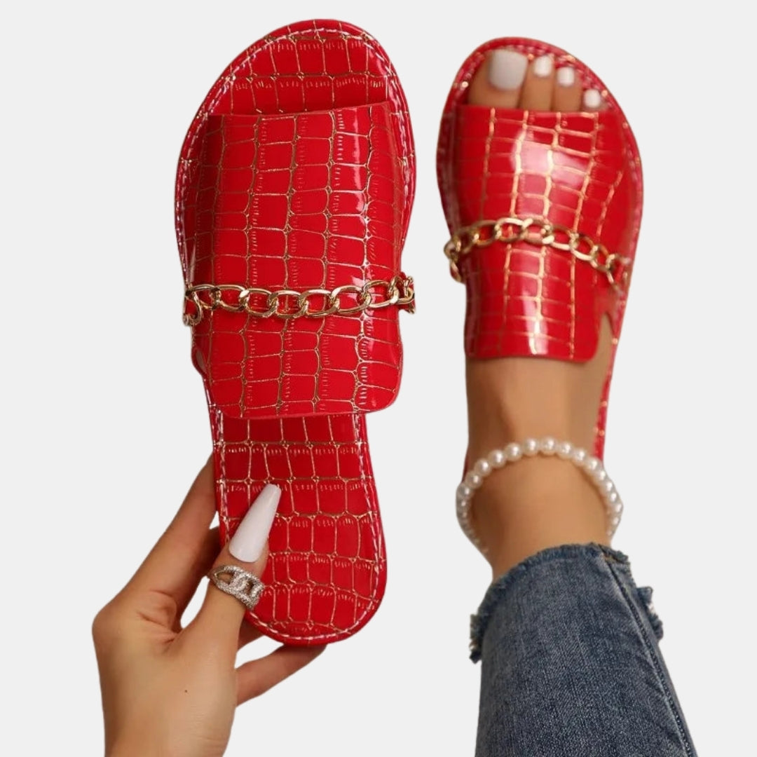 Galadriel | Chic Slide Sandals with Chain Detail
