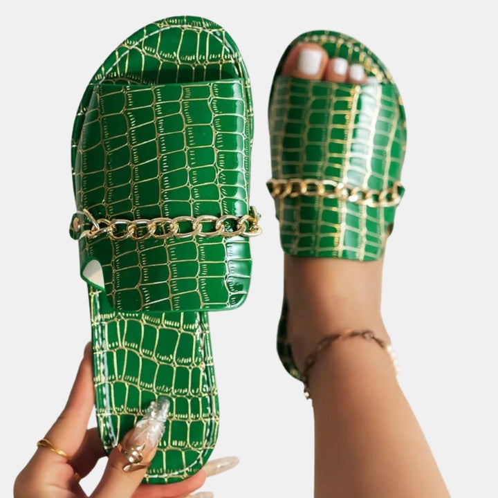 Galadriel | Chic Slide Sandals with Chain Detail