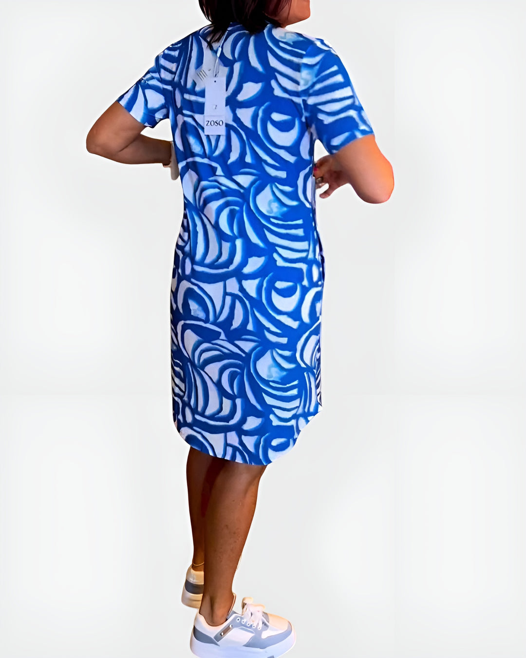 Galyndra | Printed Shirt Dress with Short Sleeves and Pockets