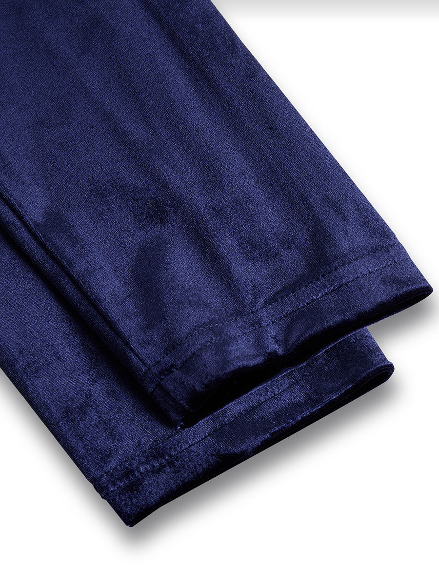 Gelyra | Classic Long Sleeve Velvet Midi Dress