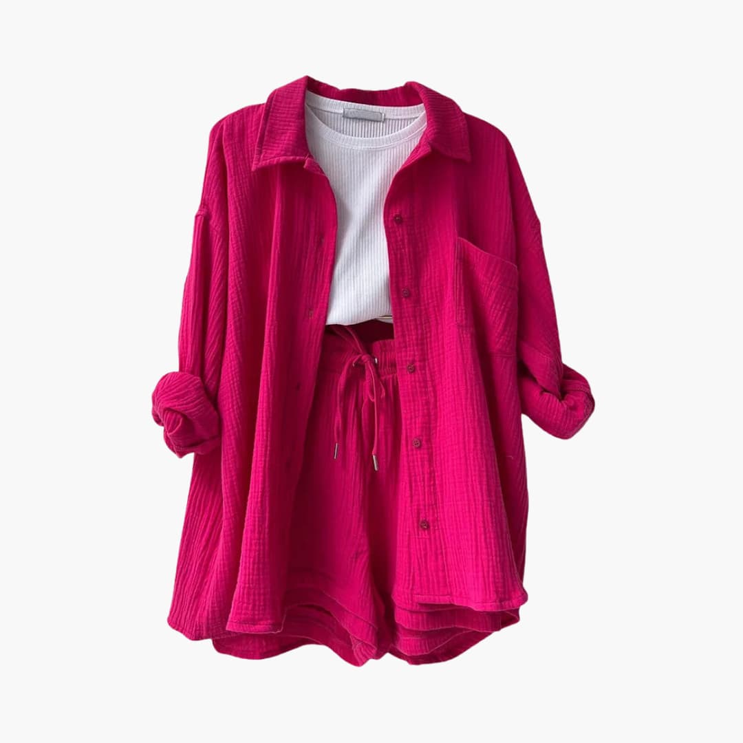 Gemma | Relaxed Loungewear Set with Button-Up Shirt