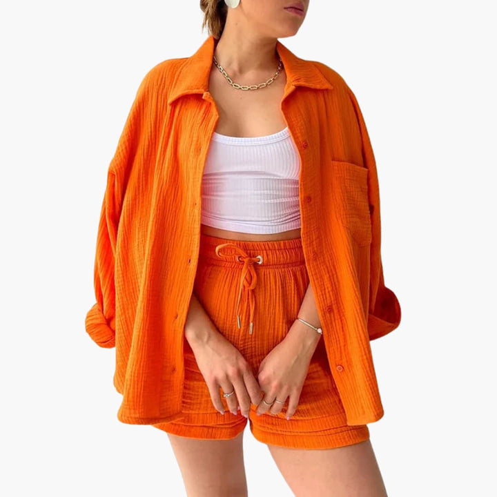 Gemma | Relaxed Loungewear Set with Button-Up Shirt