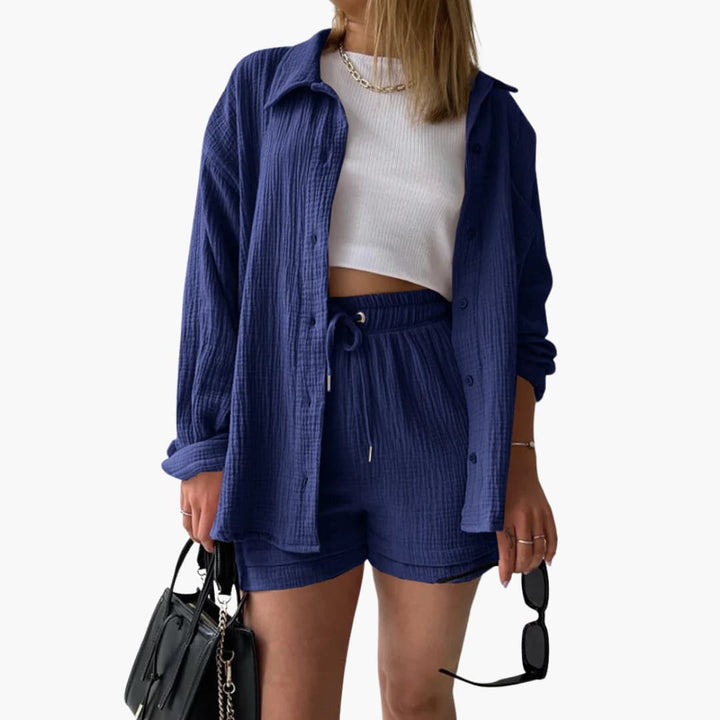 Gemma | Relaxed Loungewear Set with Button-Up Shirt