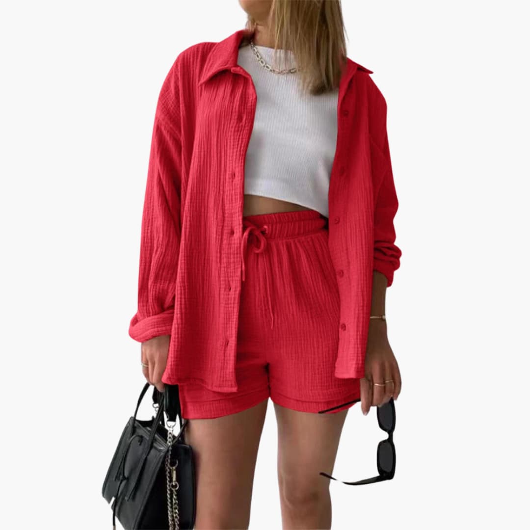 Gemma | Relaxed Loungewear Set with Button-Up Shirt