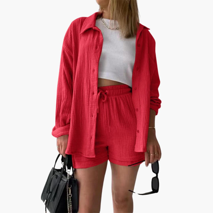 Gemma | Relaxed Loungewear Set with Button-Up Shirt